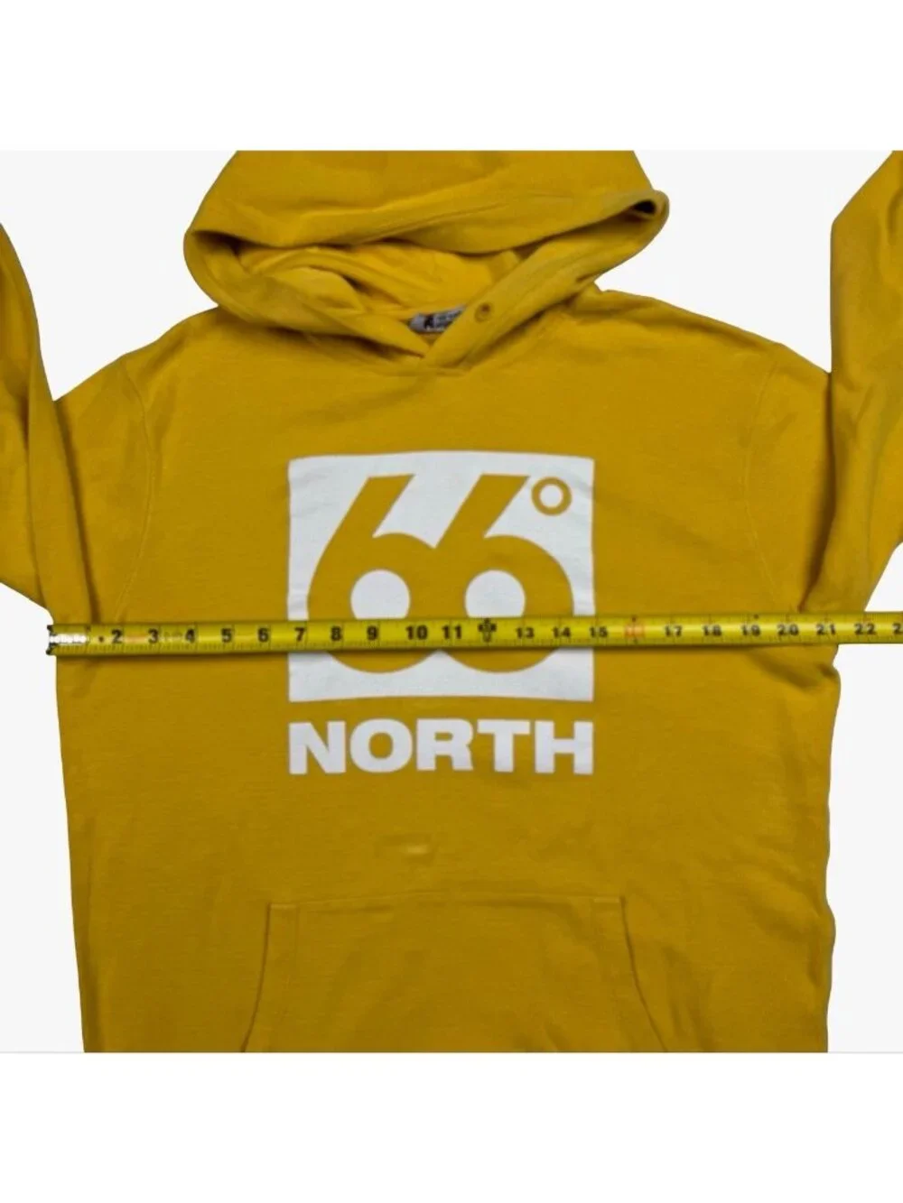 66° North Iceland Men's 100% Cotton Blend Logo Hoodie Gold • Small_6